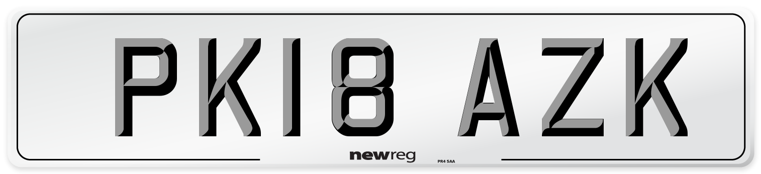 PK18 AZK Number Plate from New Reg